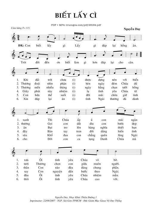 Sheet nhạc PDF bài Biết Lấy Gì