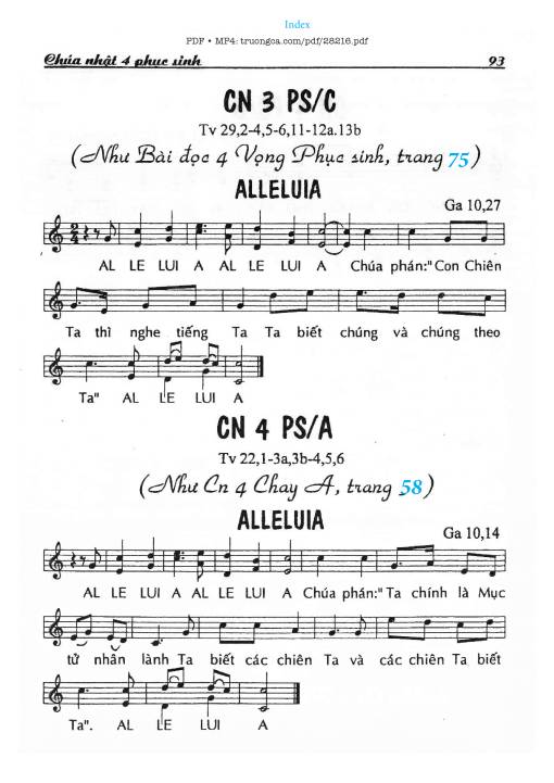 Thánh Vịnh 29, Chúa Nhật 3C Phục Sinh