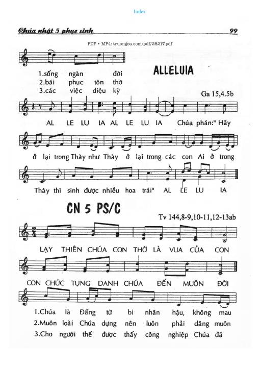 Thánh Vịnh 144, Chúa Nhật 5C Phục Sinh