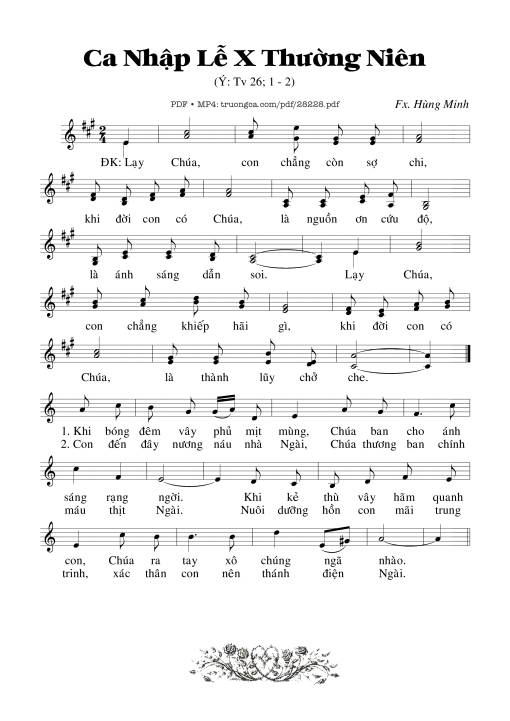 Thánh Vịnh 26, Ca Nhập Lễ 10 Thường Niên