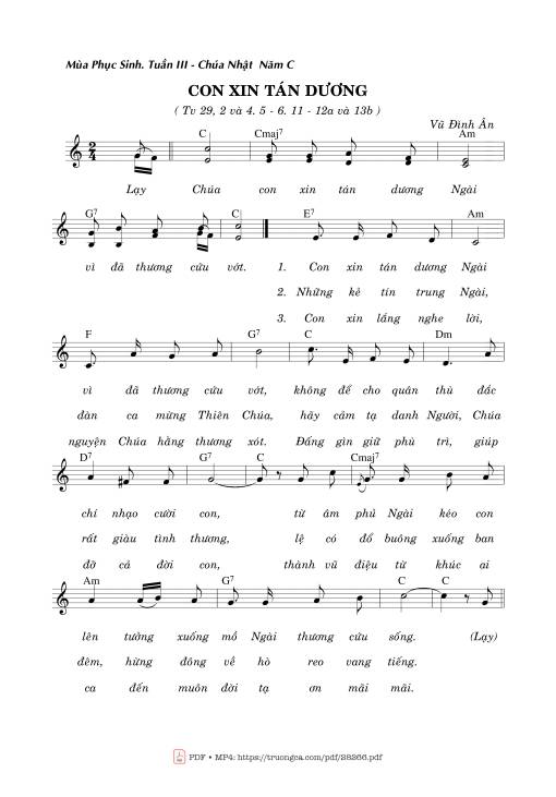 Thánh Vịnh 29, Con Xin Tán Dương