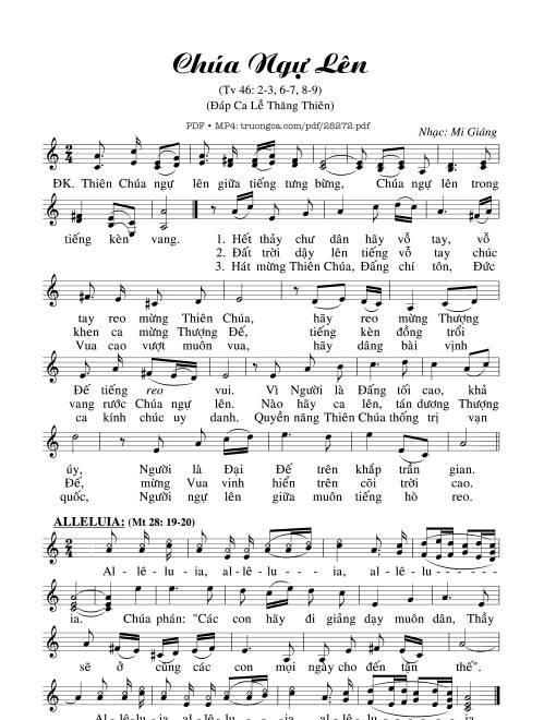 Thánh Vịnh 46, Chúa Ngự Lên