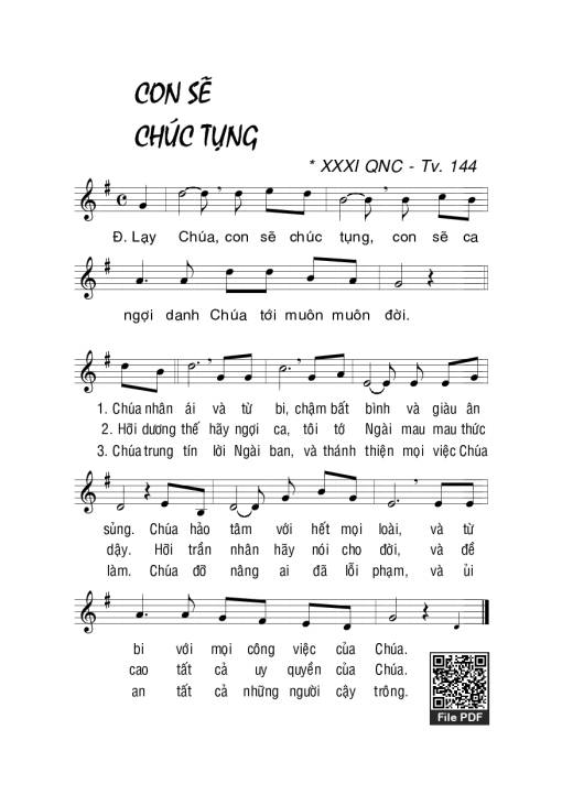 Thánh Vịnh 144, Con sẽ tán dương