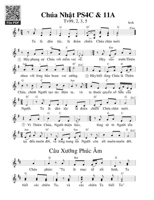 Thánh Vịnh 99, Chúa Nhật 4C Phục Sinh &Amp; Chúa Nhật 11A Thường Niên