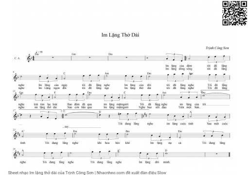 Sheet nhạc PDF bài Im lặng thở dài
