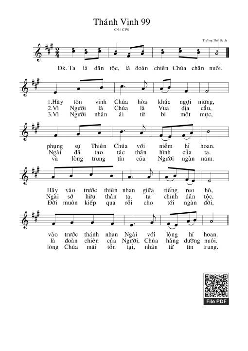 Sheet nhạc PDF bài Thánh Vịnh 99, Chúa Nhật 4C Phục Sinh