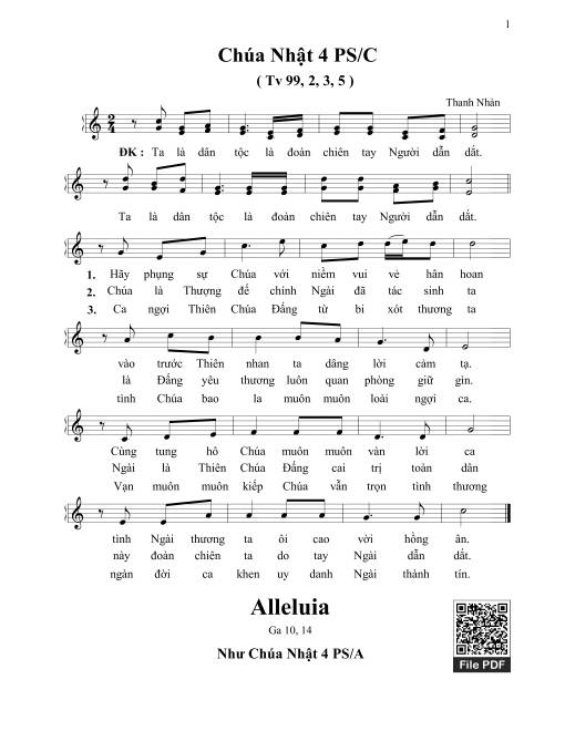 Thánh Vịnh 99, Chúa Nhật 4C Phục Sinh