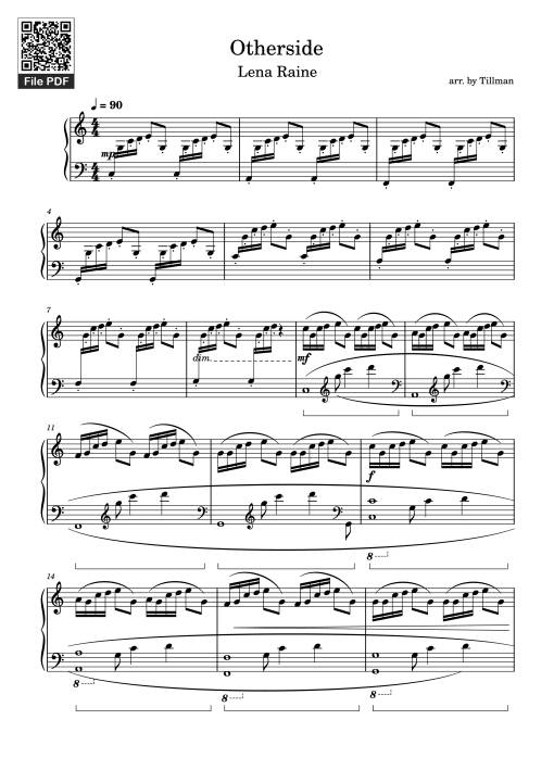 Sheet nhạc PDF bài Otherside Piano