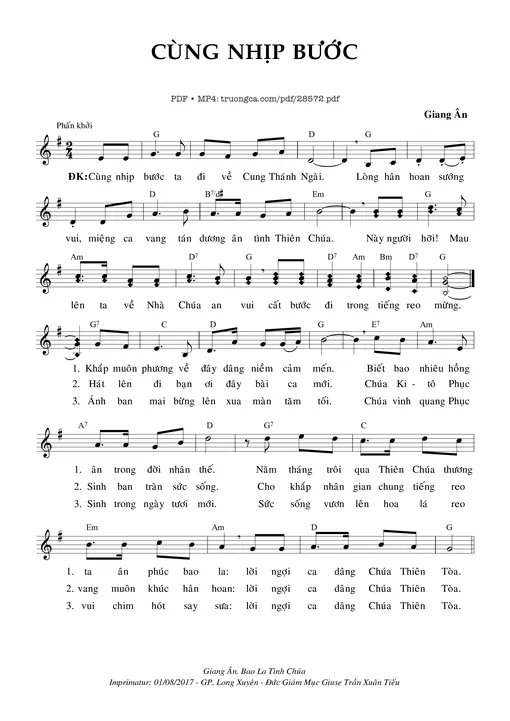 Sheet nhạc PDF bài Cùng Nhịp Bước