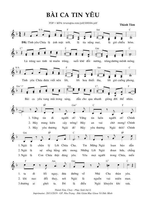 Bài Ca Tin Yêu - Thành Tâm