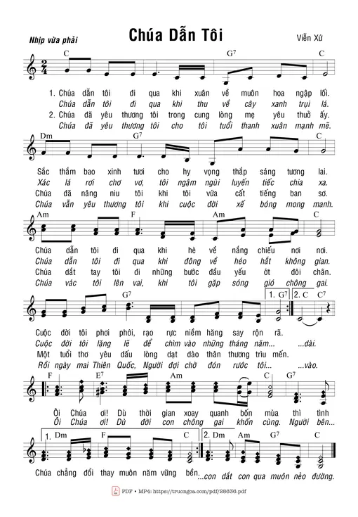 Sheet nhạc PDF bài Chúa Dẫn Tôi