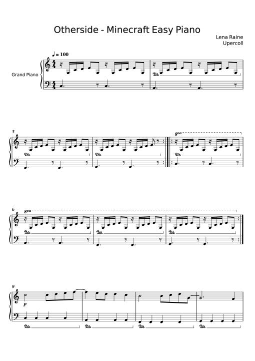 Otherside - Minecraft Easy Piano