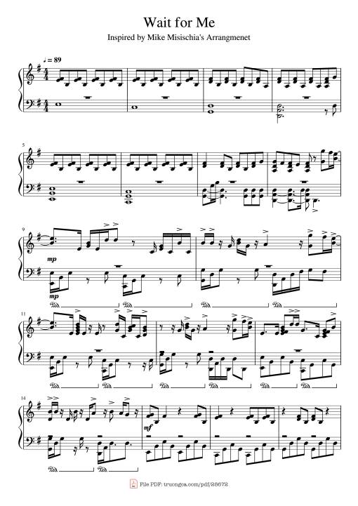 Wait for Me Piano - Undefined