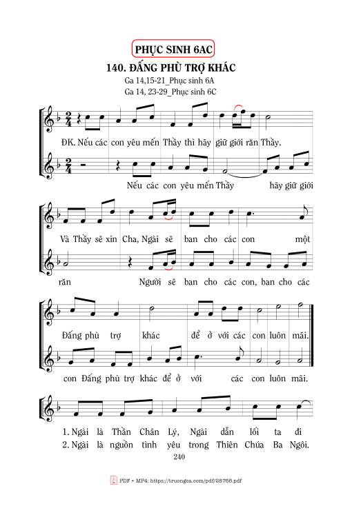 Sheet nhạc PDF bài Đấng Phù Trợ Khác