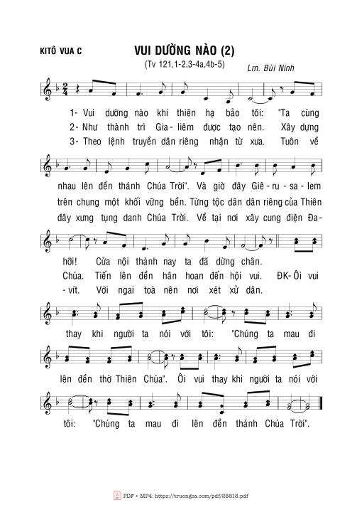 Thánh Vịnh 121, Vui Dường Nào. 2