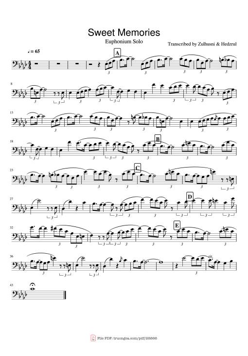 Sweet Memories - Transcribed By Zulhusni & Hedzrul