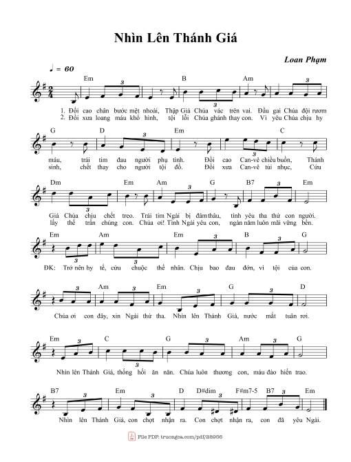 Sheet nhạc PDF bài Nhìn Lên Thánh Giá
