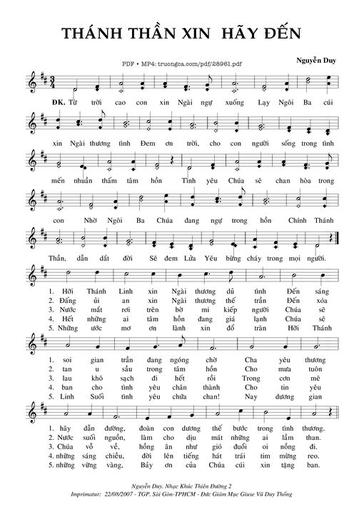 Thánh Thần Xin Hãy Đến