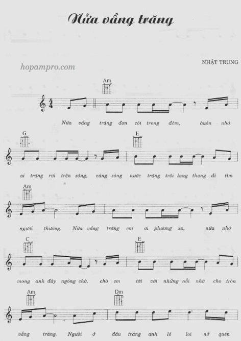 Sheet nhạc PDF bài Nữa Vầng Trăng