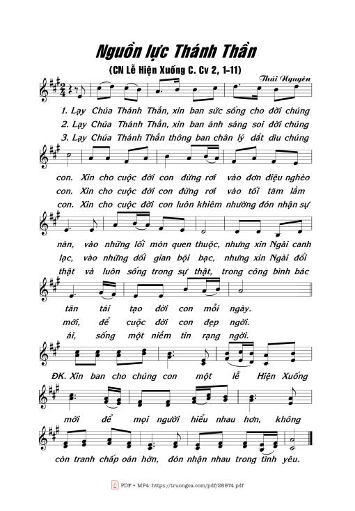 Sheet nhạc PDF bài Nguồn Lực Thánh Thần