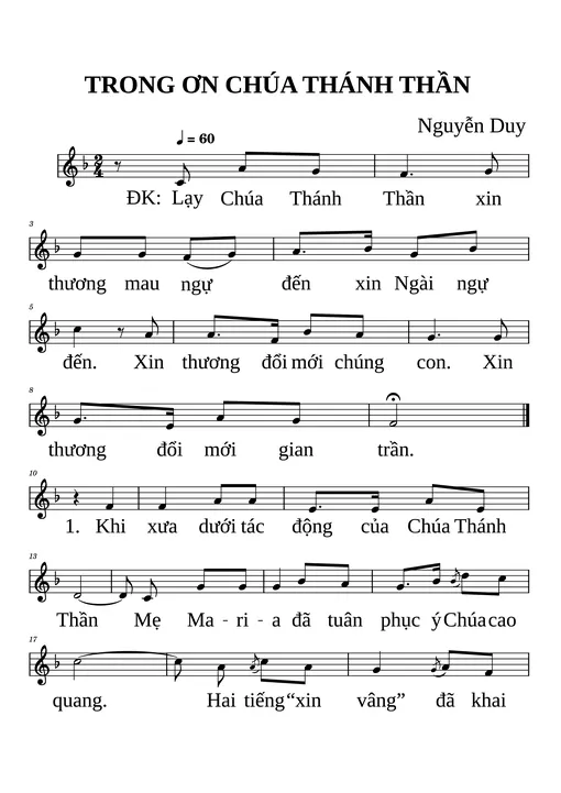 Trong ơn Chúa Thánh Thần