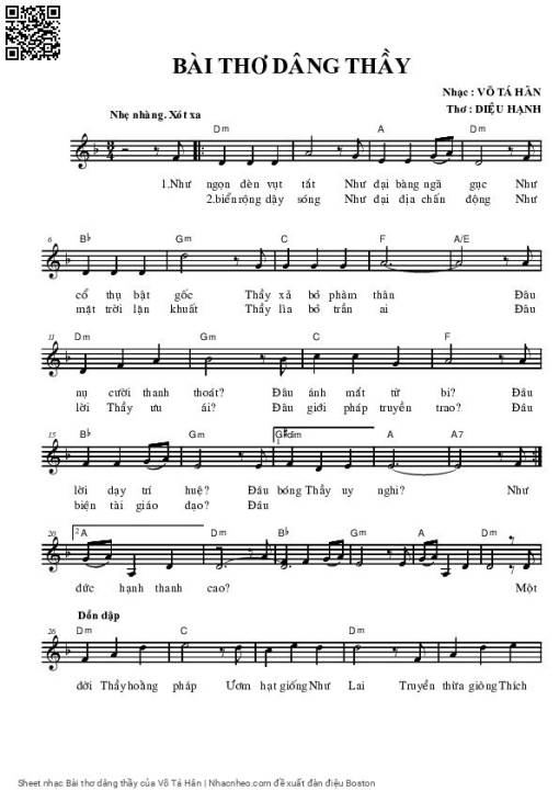 Bài thơ dâng thầy