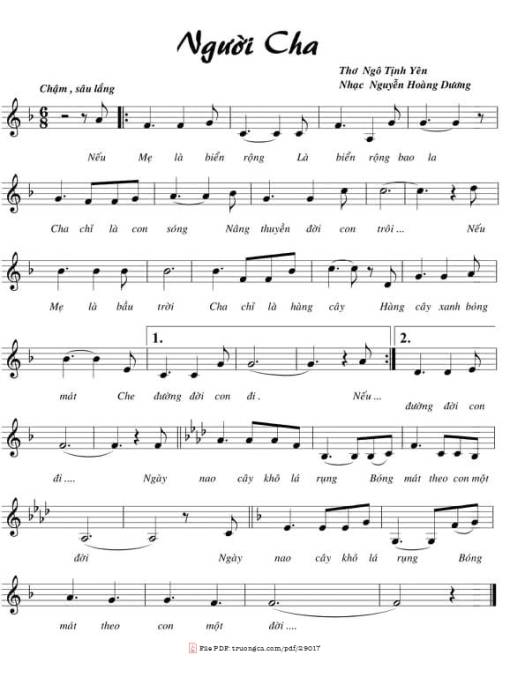 Sheet nhạc PDF bài Người cha - Nguyễn Hoàng Dương