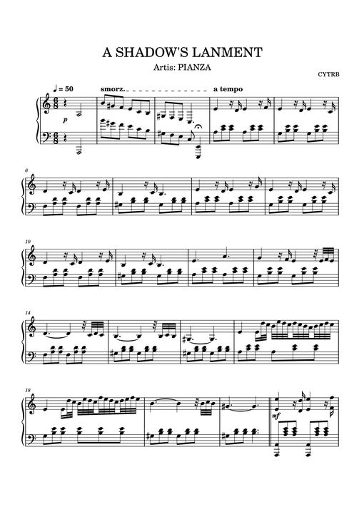 A SHADOW'S LANMENT Piano