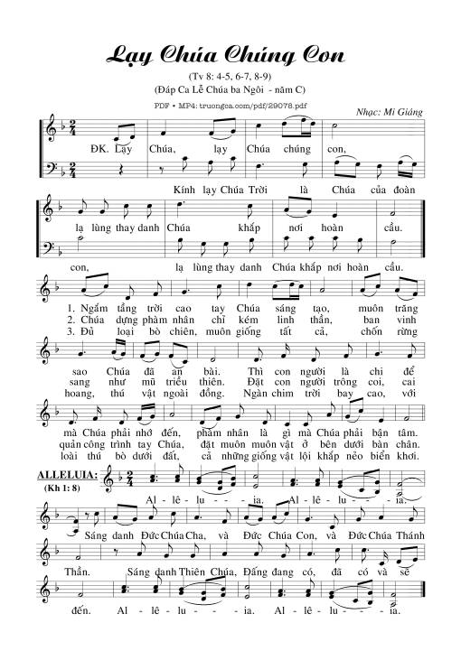 Thánh Vịnh 8, Lạy Chúa Chúng Con