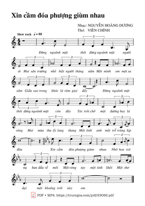 Xin cầm đóa phượng giùm nhau