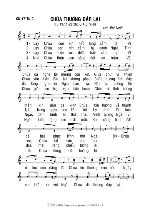 Thánh Vịnh 137, Chúa Thương Đáp Lại