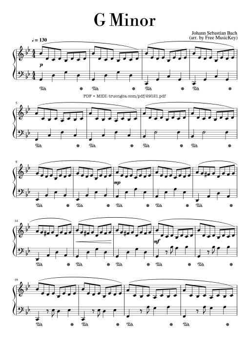 G Minor Piano - Johann Sebastian Bach