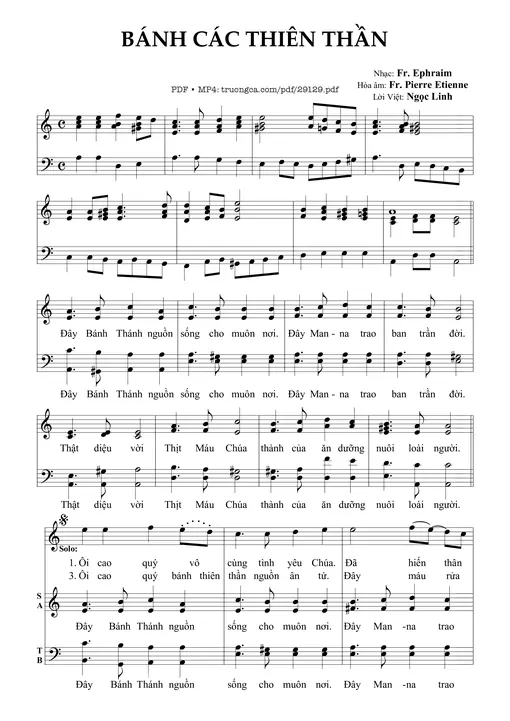 Sheet nhạc PDF bài Bánh Các Thiên Thần