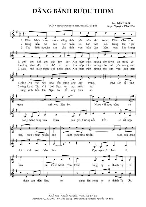 Dâng Bánh Rượu Thơm