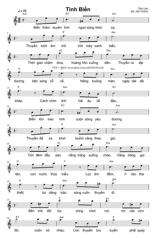 Tình biển - Trần Liêu