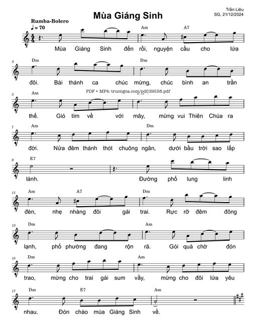 Sheet nhạc PDF bài Mùa Giáng sinh