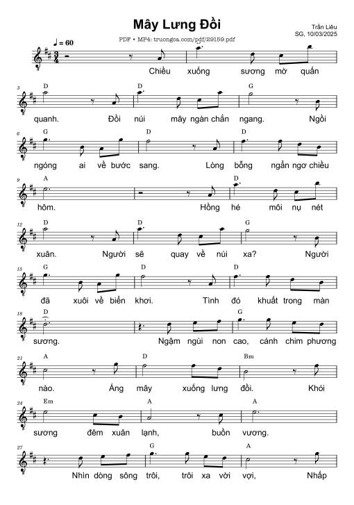 Mây lưng đồi - Trần Liêu