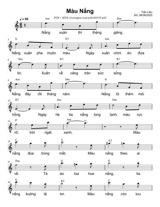 Màu nắng - Trần Liêu