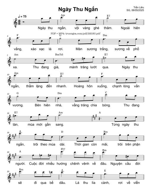 Ngày thu ngắn - Trần Liêu