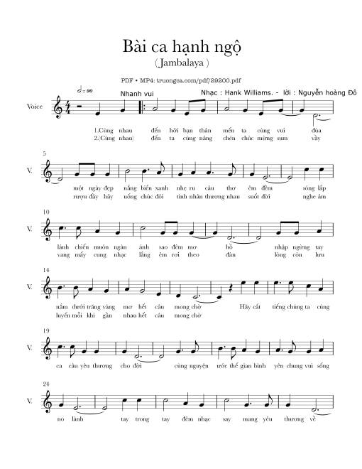 Bài ca hạnh ngộ (Jambalaya - On the bayou)