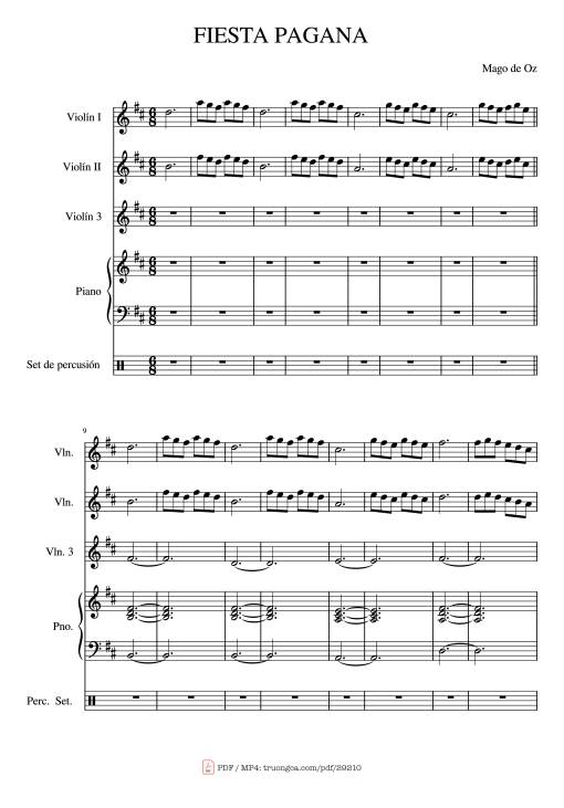 Sheet nhạc PDF bài FIESTA PAGANA Piano