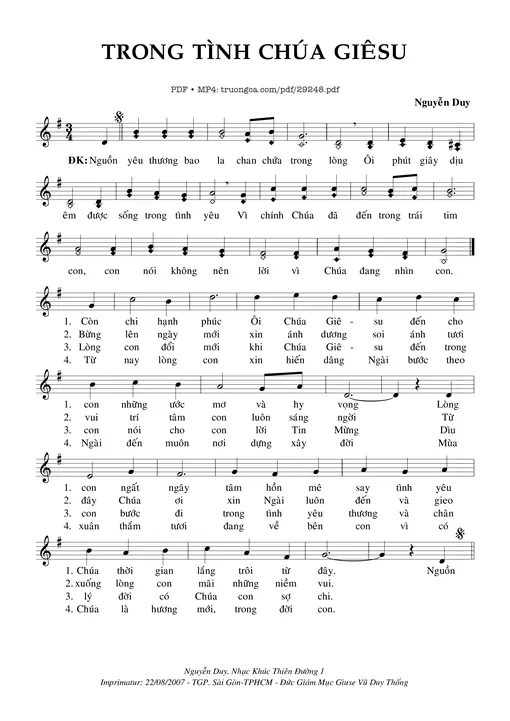 Trong Tình Chúa Giêsu
