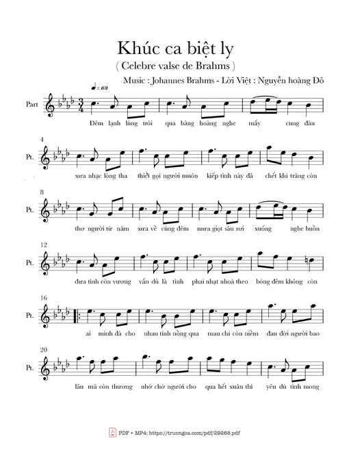 Khúc ca biệt ly (Célèbre valse de brahms)