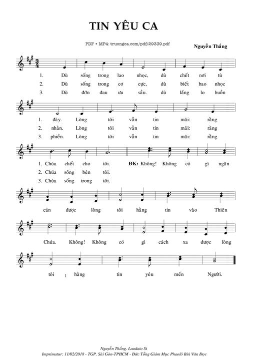 Tin Yêu Ca - Nguyễn Thắng