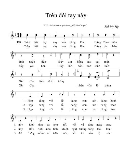 Sheet nhạc PDF bài Trên đôi tay này