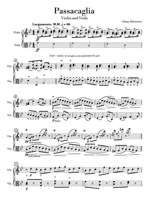Passacaglia for Violin and Viola