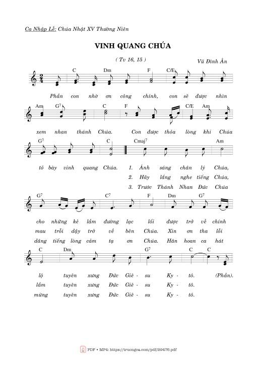 Thánh Vịnh 16, Vinh Quang Chúa