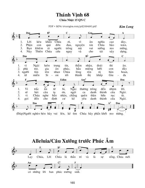 Thánh Vịnh 68, Chúa Nhật 15C Thường Niên