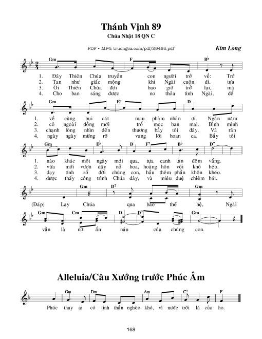 Thánh Vịnh 89, Chúa Nhật 18C Thường Niên
