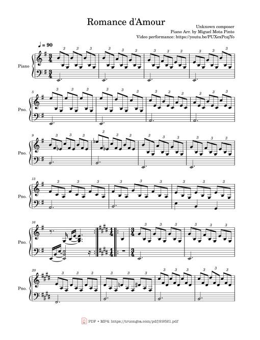 Romance d'Amour Piano